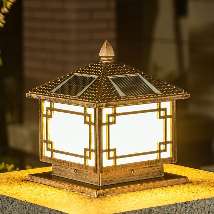 Creative LED Pillar Light Modern Solar Lighting Fixture for Garden