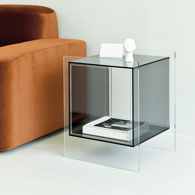 21.65"/23.62" Tall 1 - Shelf Nightstand Acrylic with Casters Night Stand