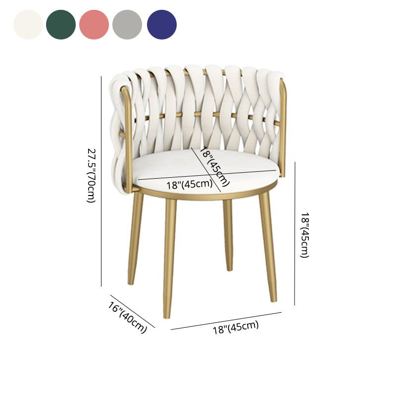 Noordse metalen eetkamerstoelen fluwelen armloze eetkamerstoelen voor restaurant
