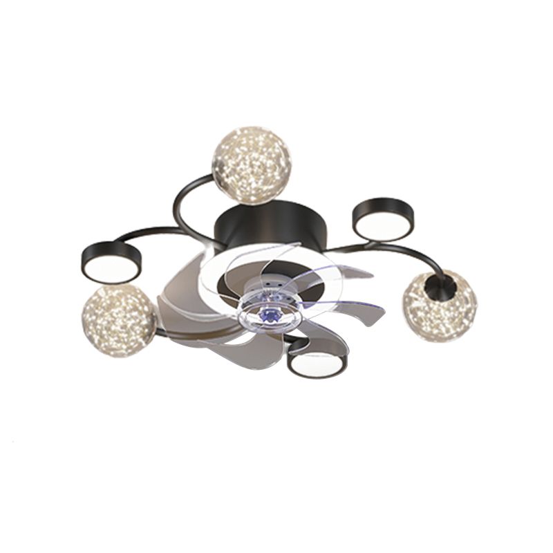 Modern Style Spherical Ceiling Fan Lamps Metal Ceiling Fan Lighting for Bedroom