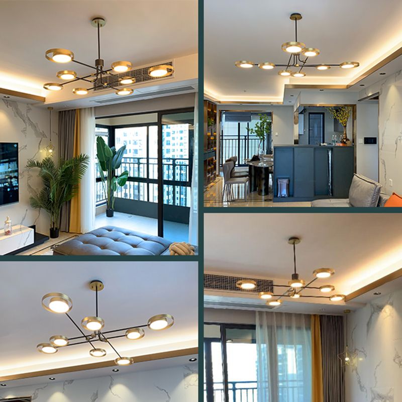 Metal Postmodern Chandelier LED Hanging Light for Living Room Dinning Room