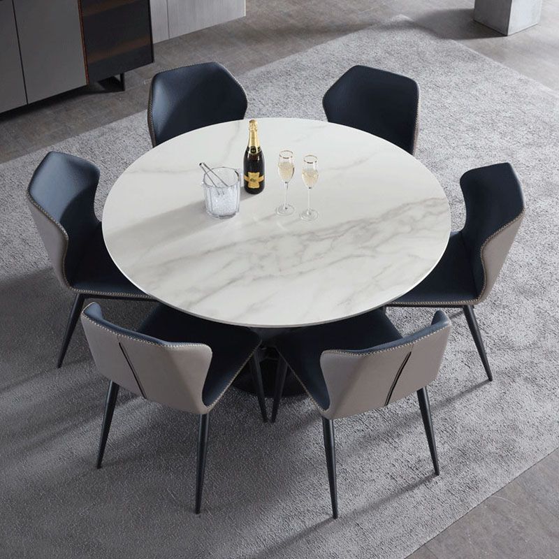 Sillas de comedor de cuero con respaldo de estilo industrial para el hogar (juego de 2)