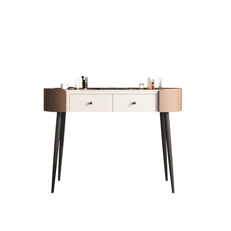 2 Drawers Makeup Table Desk Stone Top Vanity Table in Orange