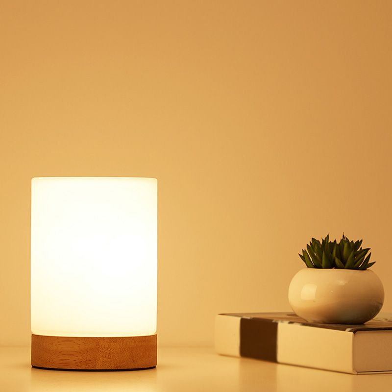 Modern Minimalism Table Light White Glass Bedroom Living Room Desk Lamp