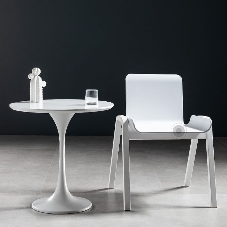 Contemporary Round Dining Table Pine Solid Wood Table with Tulip Base for Home Kitchen Dinner