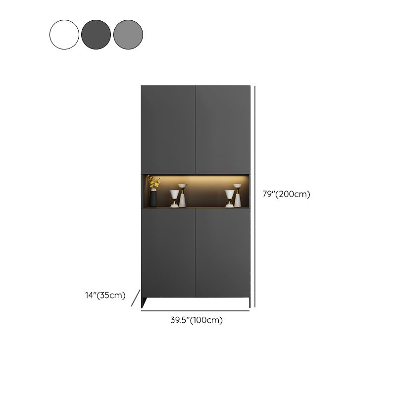Contemporary 2-Door 78.74" H Cabinet Wooden Accent Cabinet with Drawer