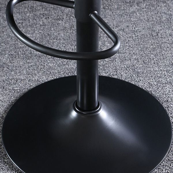 Industrial Style Swivel Leather Barstools Adjustable Low Back Stools