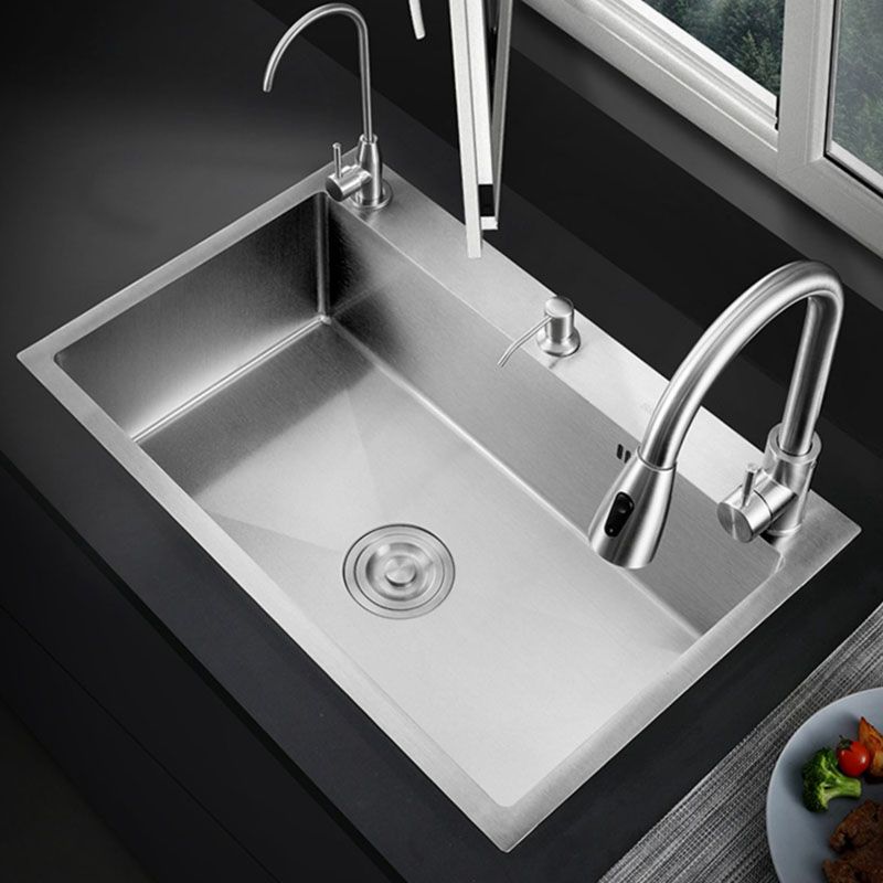 Modern Workstation Ledge Stainless Steel with Faucet and Soap Dispenser Prep Station