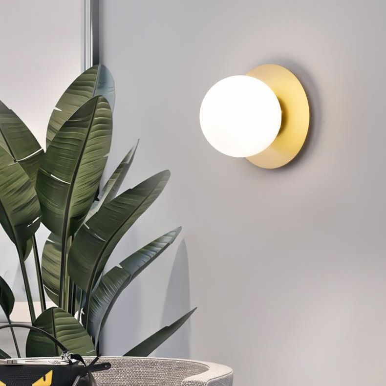 Global Wall Mount Light Fixture Simple Glass 1 Light Wall Mount Lamp