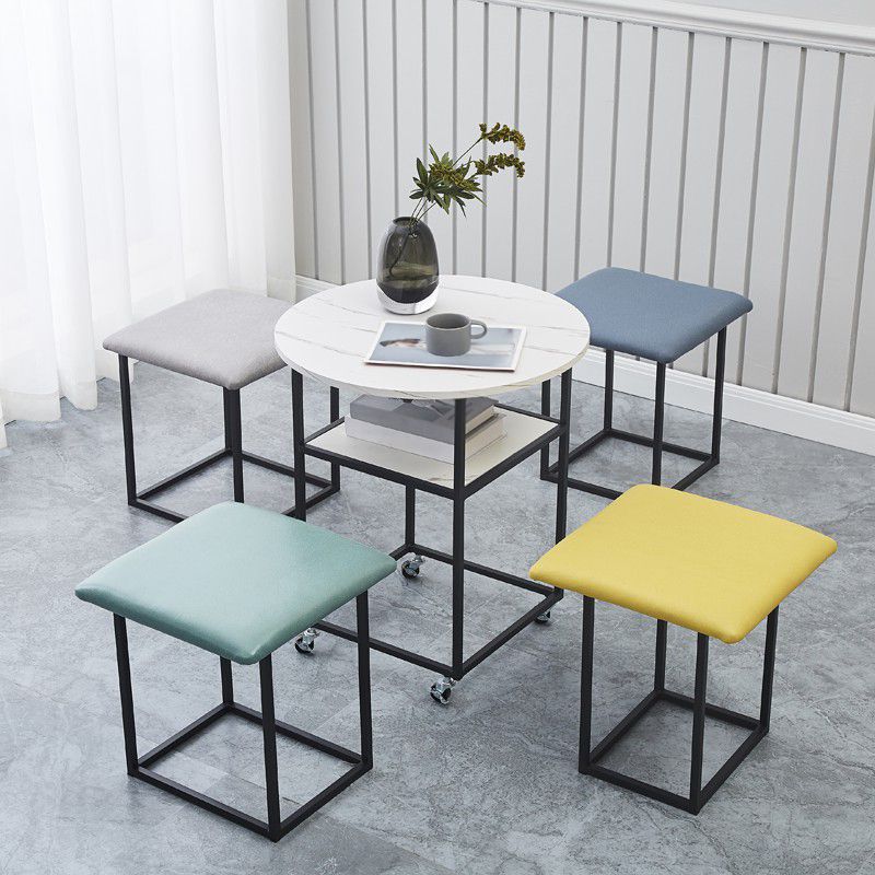 Modern 5 Pcs Dinette Set with Manufactured Wood Dining Table and 4 Chairs