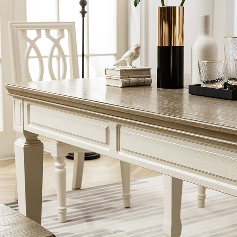 Rectangle Dining Table Solid Wood 4 Legs Dining Table for Dining Room