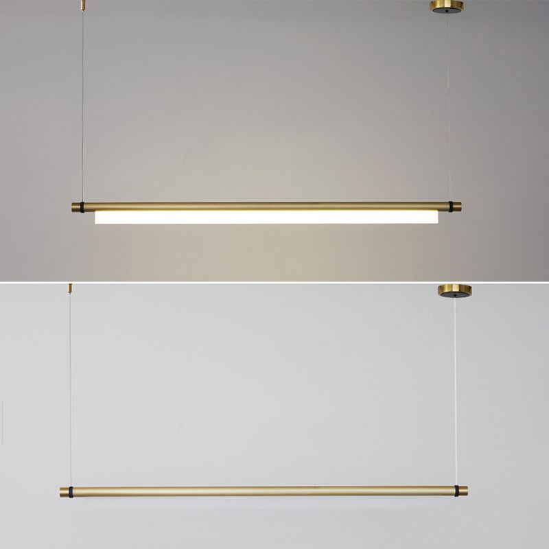 Modern Rectangle Island Lighting Fixtures 1-Light Restaurant LED Suspension Lamp