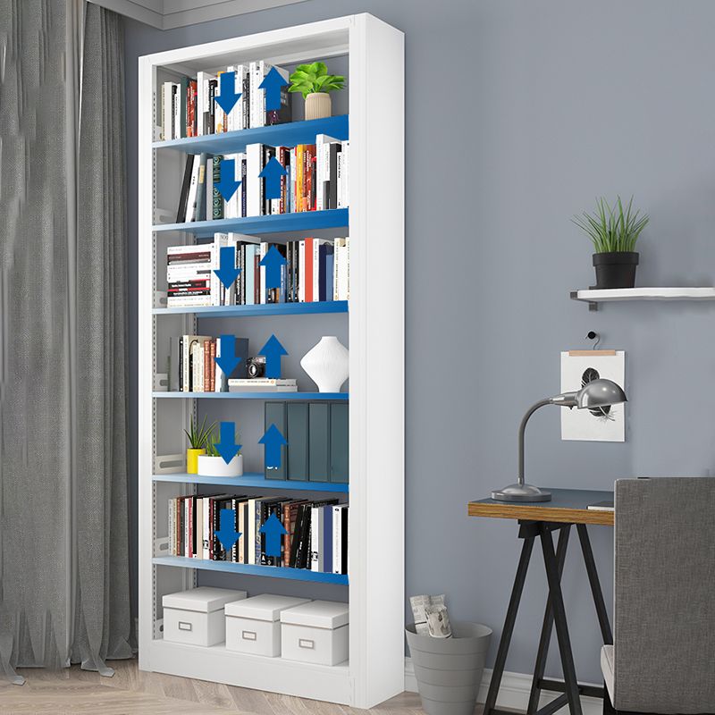 7 Shelf Metal Bookcase Contemporary Open Bookshelf for Home Office
