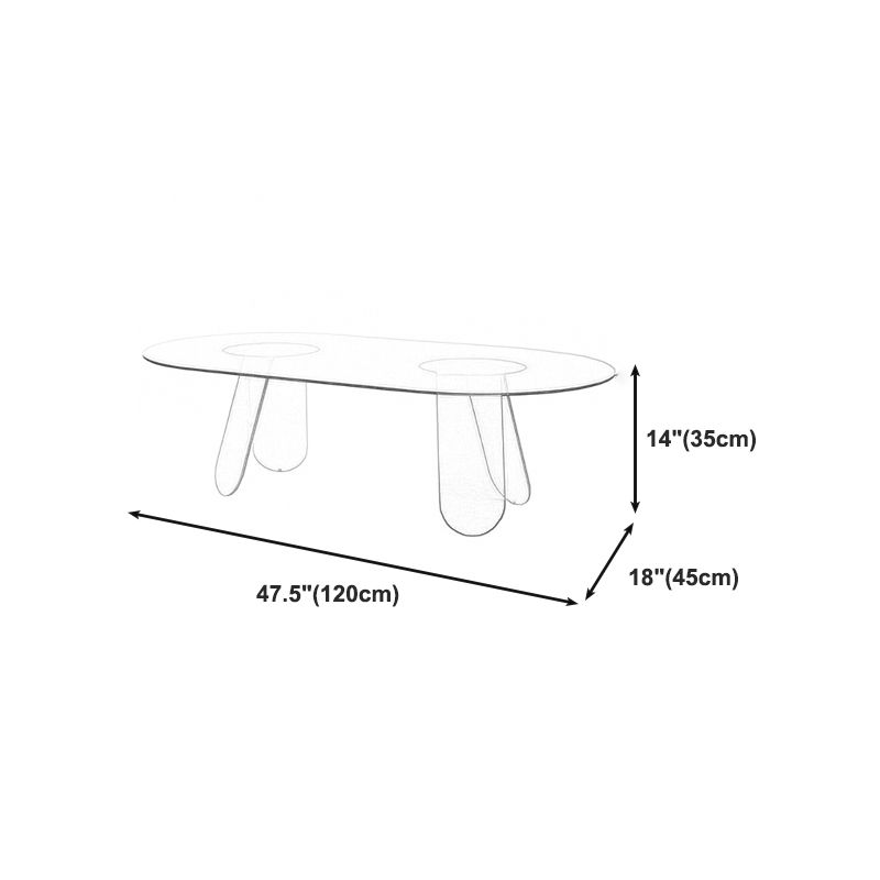 Modern Round/Elliptical Coffee Table Colored Plastic Cocktail Table