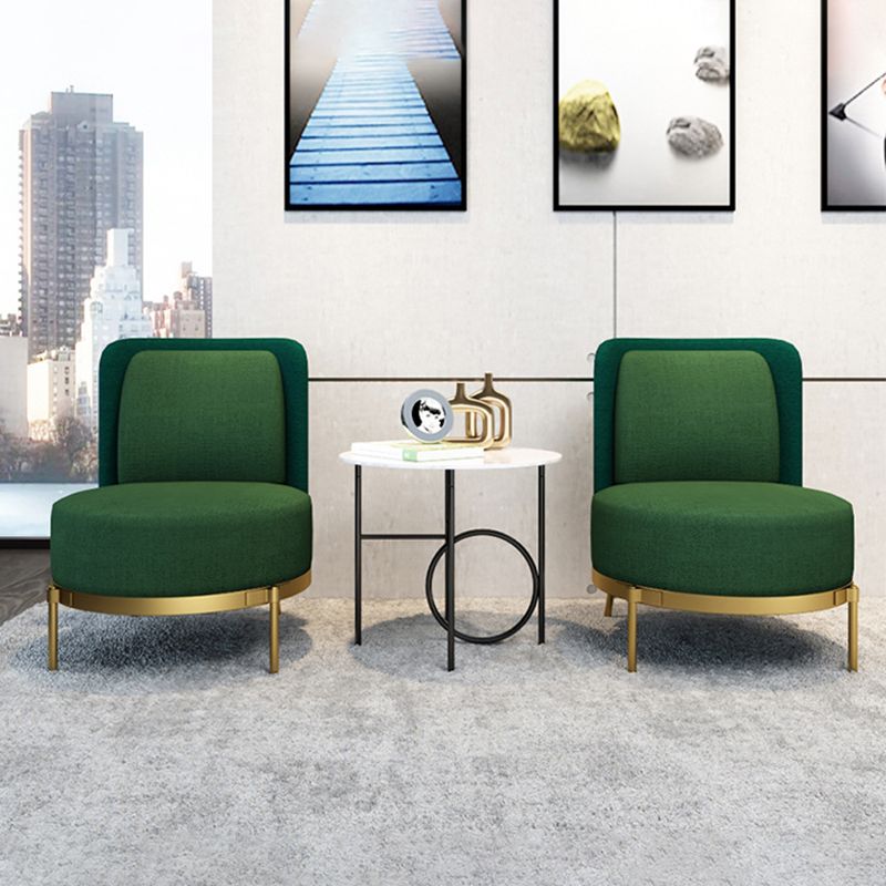 24.40" Wide Chair Linen Metal Frame Chair with Basic Four Leg for Living Room