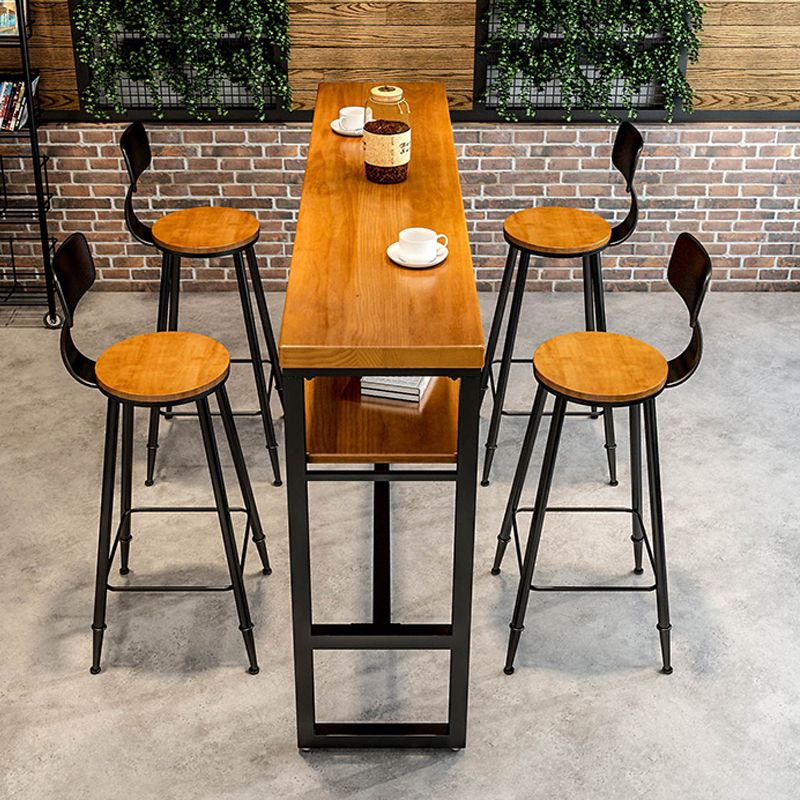 Tavolo da pranzo moderno rettangolo barre da pranzo in legno tavolo da barra con scaffali