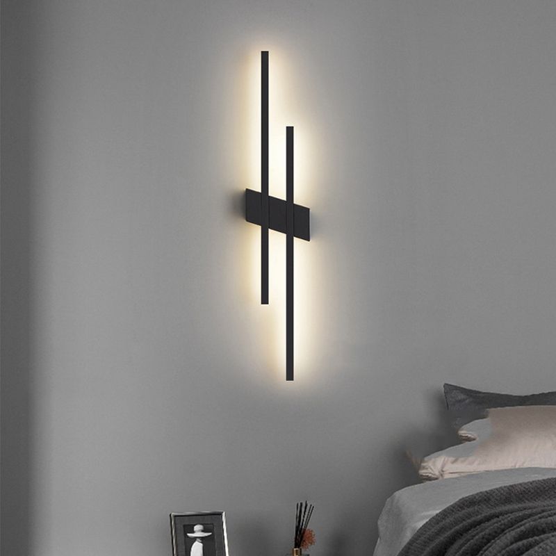 Minimalism Brass Wall Sconce Linear LED Sconce Lighting for Living Room
