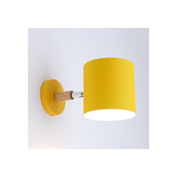 Modern Style Cylinder Wall Light Metal 1 Head Wall Lamp for Kid Bedroom Corridor
