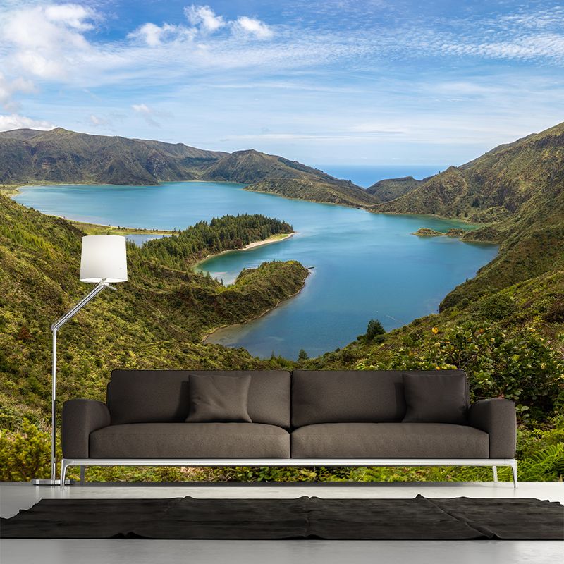 Mountain Wall Mural Wallpaper Modern Style Mildew Resistant Wall Mural for Home