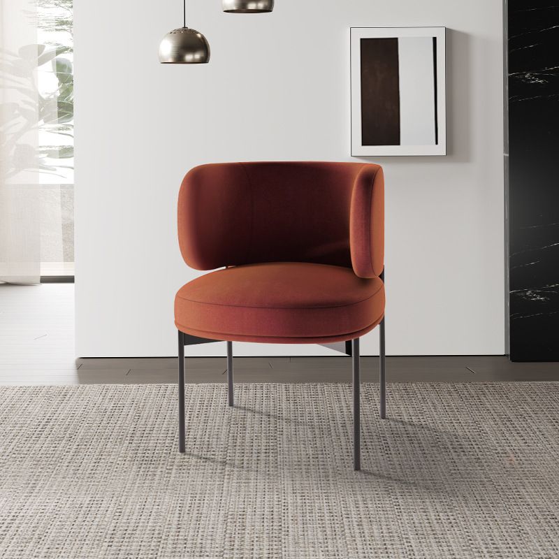 Modern Style Velvet Side Chair Arm Metal Side Chair for Home Use