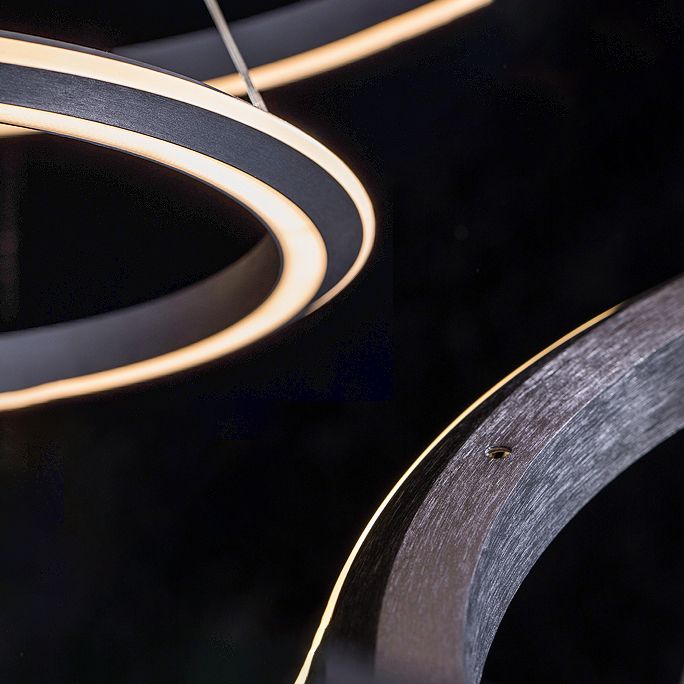 Modern Aluminum Chandelier Multi-Layer Circle 2 Lights Chandelier Pendant Lamps for Living Room