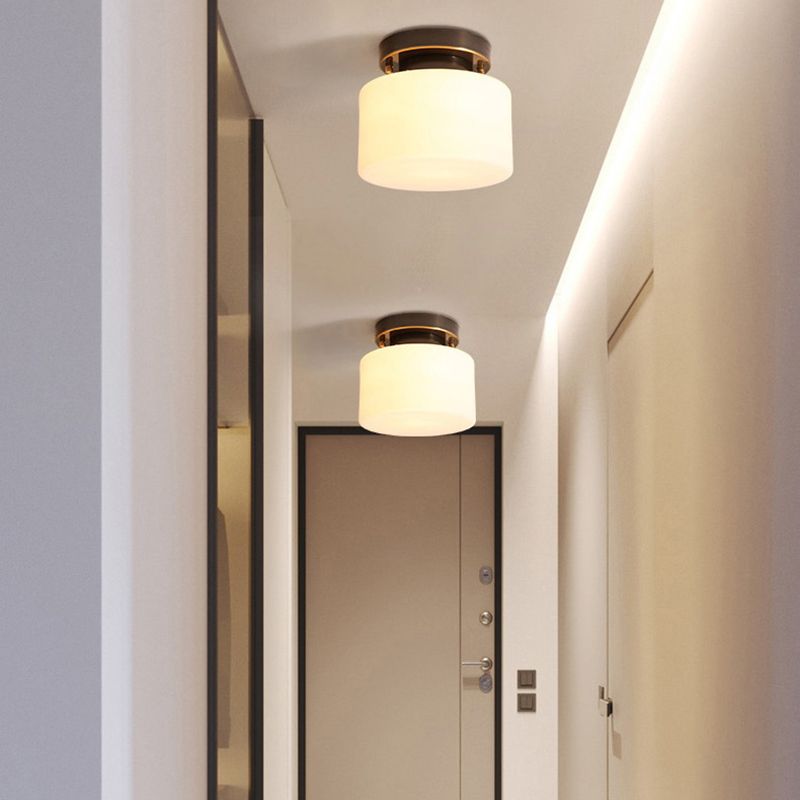 One-Light Antique Ceiling Light Brass Metal Ceiling Mounted Fixture