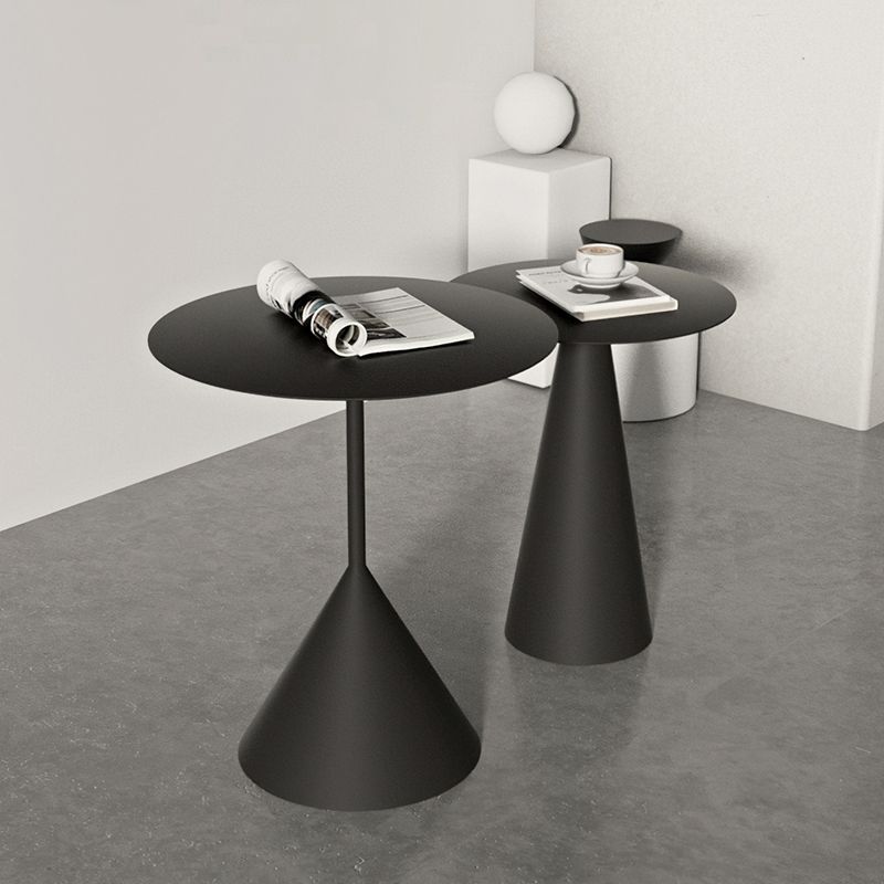 Mid-Century Modern Black/White Cocktail Table Round Coffee Table