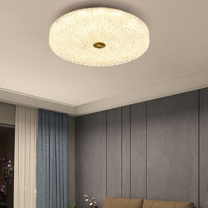 Nordic Style Ceiling Light Round Shape Ceiling Lamp with Glass Shade for Bedroom