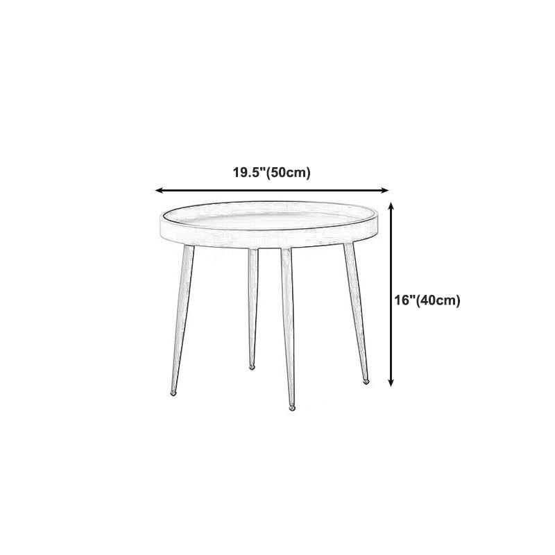 Round Coffee Table with Wood Accents 4 Legs Modern Coffee Cocktail Table