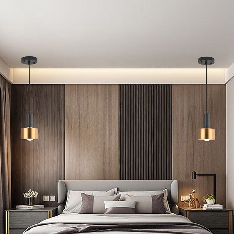 Grenade Shaped Pendulum Light Postmodern Metal 1 Bulb Black-Brass Hanging Pendant