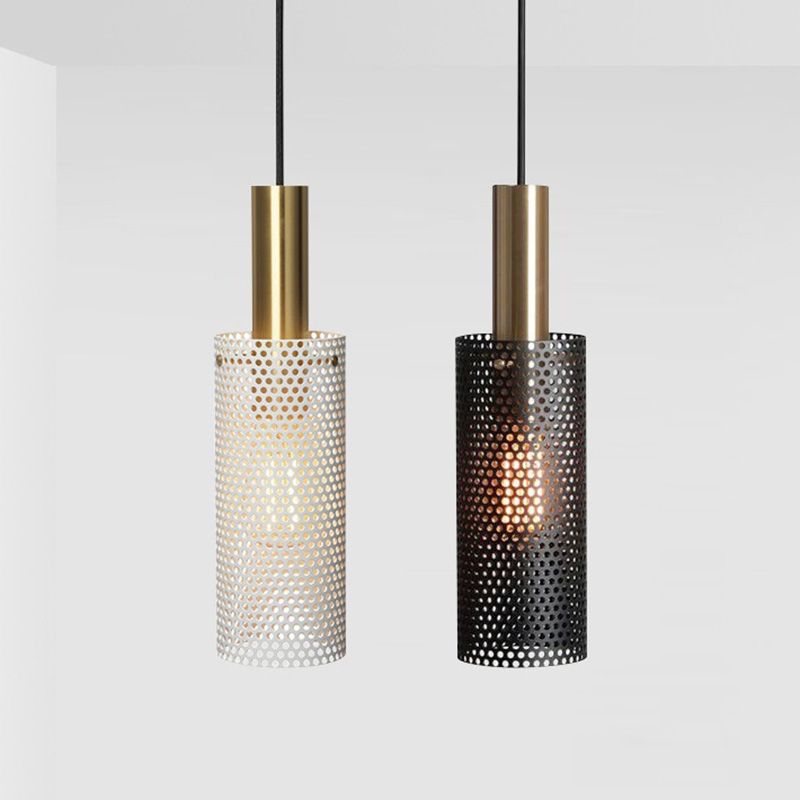 Witte honingraat hanger lamp postmodern 1-licht metaalhanglicht voor slaapkamer