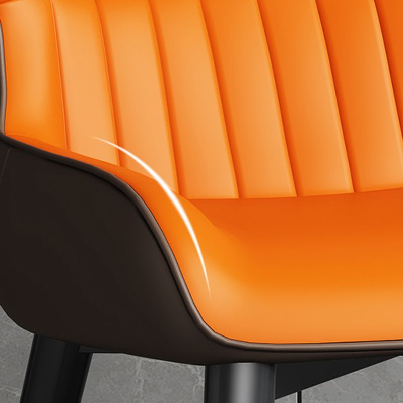 Contemporary Leather Side Chair Wingback Side Chair for Dining Room