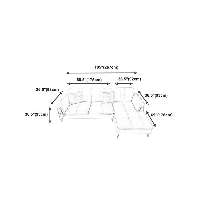 Divano posteriore di biscotti contemporanei con braccio svasato per l'appartamento 36.61 "