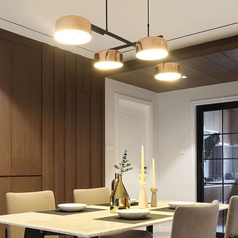 Postmodern Metal Island Light Forma 4 Lights Island Colgante para comedor