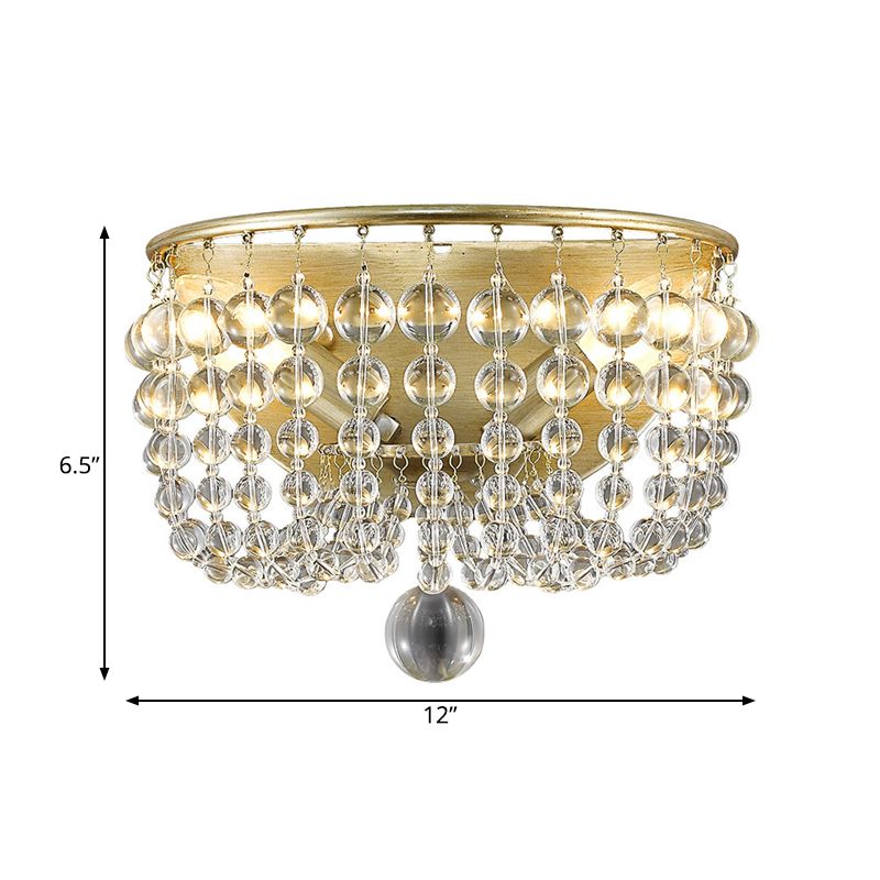Clead Clead Crystal Mur Mount Lodge Style 1 Light Living Room Sronce en laiton