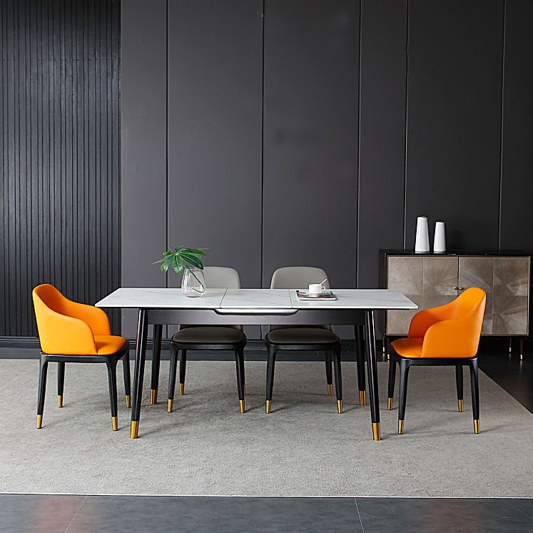 Rectangle Sintered Stone Kitchen Table Home Extendable Dining Table