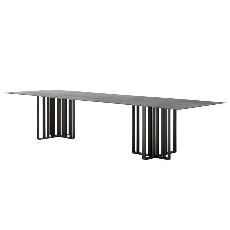 Metall Industrial Rechteck Esstisch Massiv Holz Tisch für Esszimmer