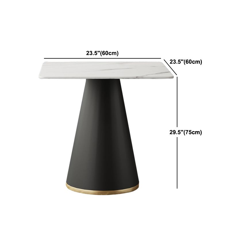 Modern Style Dining Table Sintered Stone Table with Metal Base