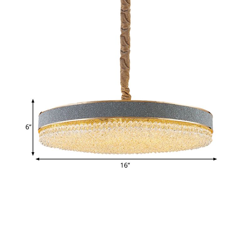 Grijze afwerking ronde suspensie hanger hedendaagse heldere kristallen kralen 9 bollen slaapkamer hangende kroonluchter