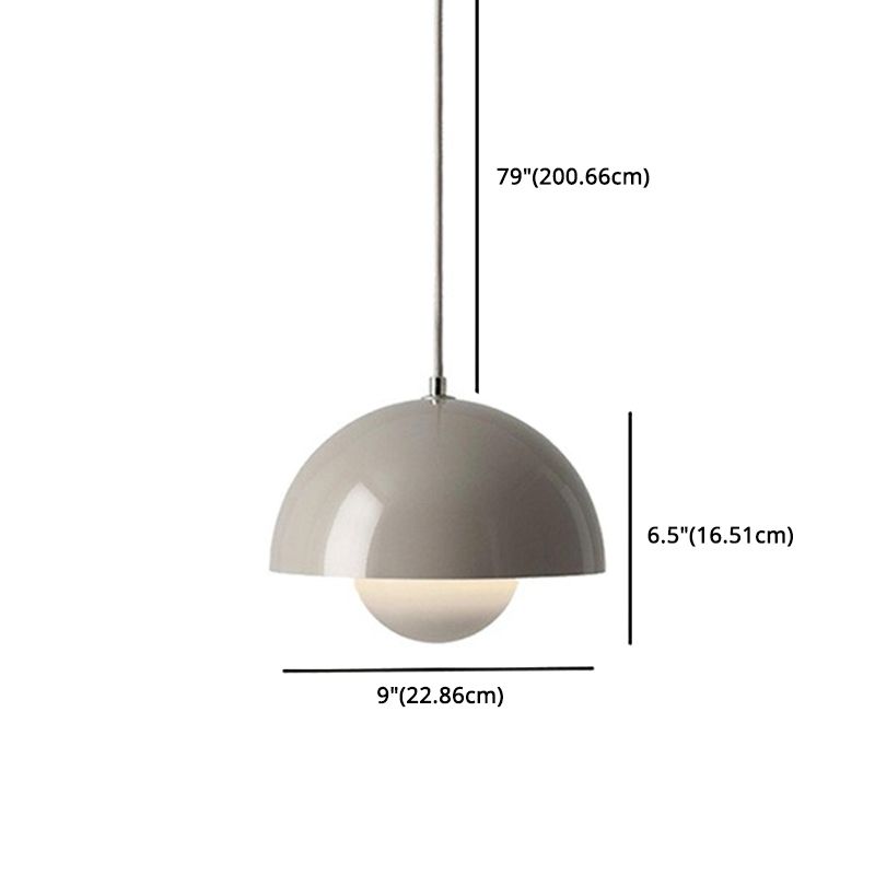 1 Light Metal Pendant Lighting Fixtures Modern Dome Dining Room Hanging Pendant Lights