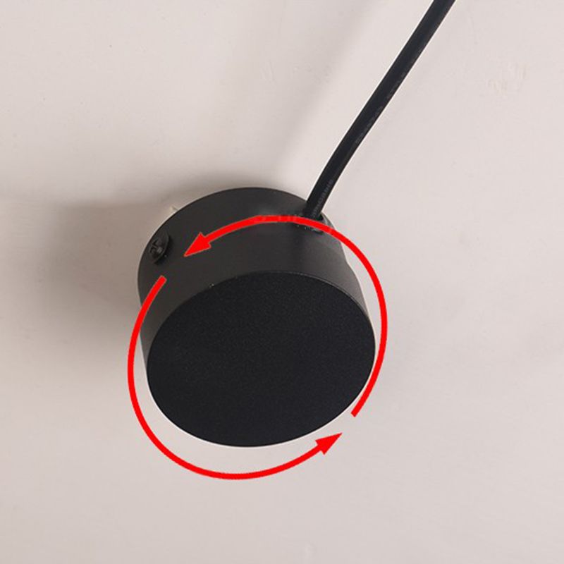 Round Shade Metal Wall Sconce Modern Style 1- Light Wall Mount Lighting