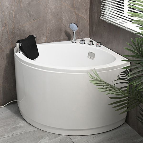Modern Corner White Bath Acrylic Soaking Center-Back Bathtub