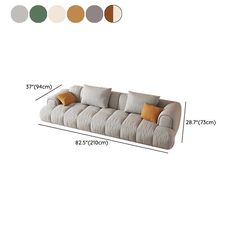 Scandinavian Recessed Arm Sofa 28.7" H Blocks Sofa with Pillows
