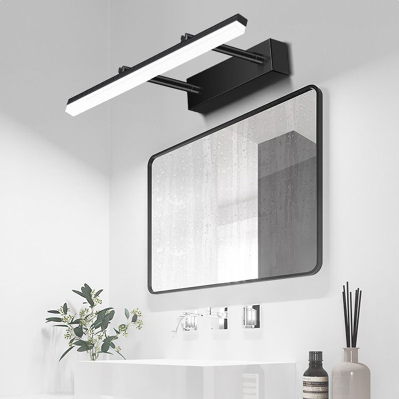 Metallausziehbare Wandlampe Nordischer Stil schwarzer LED -Spiegel Licht für Badezimmer