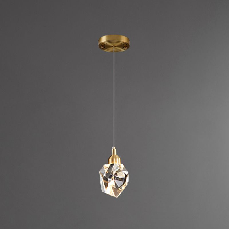Kopergeometrische hangende lamp in moderne artistieke stijl kristallen hanglamp voor slaapkamer