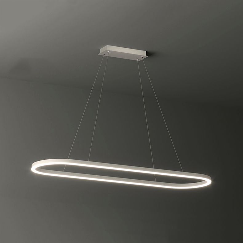 Linear Shape Island Pendant Contemporary Style Metal 1 Light Island Lighting Idea