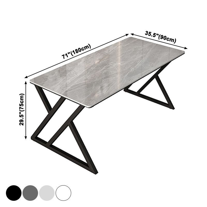 Rectangle Four-Color Dining Table Sintered Stone Table Modern with Double Pedestal