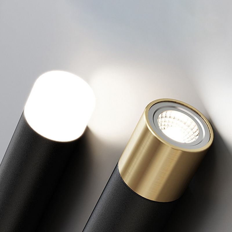 Luz de hierro forjado de isla LED lineal moderna Luz de hierro forjado con sombra de silicona