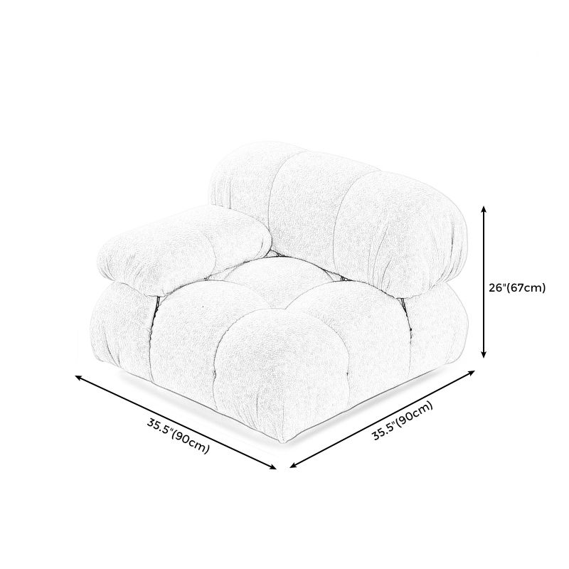 Contemporary Biscuit Back Sofa 26.38"High Velvet Couch for Living Room,White