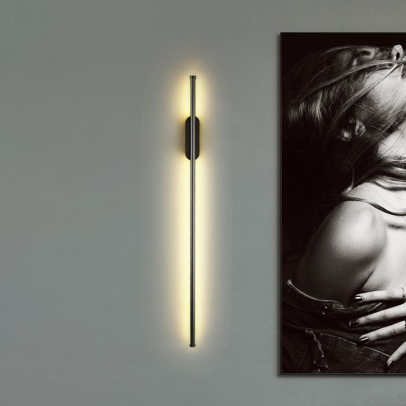 Simplicity Bar wandverlichting armatuur metalen LED Slaapkamer Wandspoelwand SCONCE in zwart, warm/wit licht